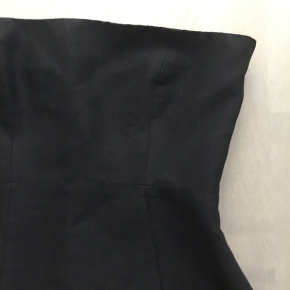 Theory Strapless Sheath Jacquard Little Black Dress w Subtle Floral Print - Picture 3 of 8